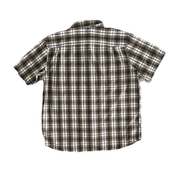 Carhartt Men’s Short Sleeve Button Up Plaid Relaxed Fit Shirt Brown Cotton XL - Picture 6 of 7
